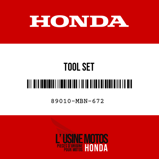 image de 89010-MBN-672 TOOL SET