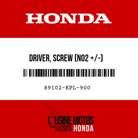 image de 89102-KPL-900 DRIVER, SCREW (NO2 +/-)