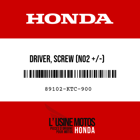 image de 89102-KTC-900 DRIVER, SCREW (NO2 +/-)