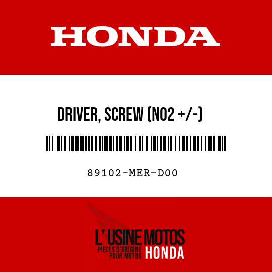 image de 89102-MER-D00 DRIVER, SCREW (NO2 +/-)