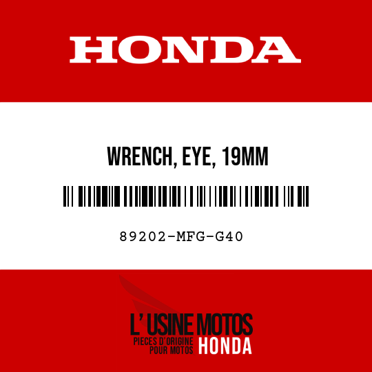 image de 89202-MFG-G40 WRENCH, EYE, 19MM