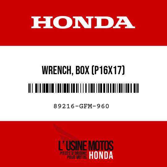 image de 89216-GFM-960 WRENCH, BOX (P16X17)