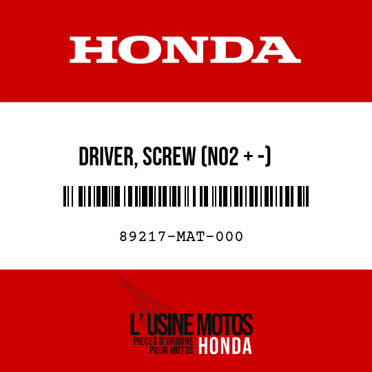 image de 89217-MAT-000 DRIVER, SCREW (NO2 + -)