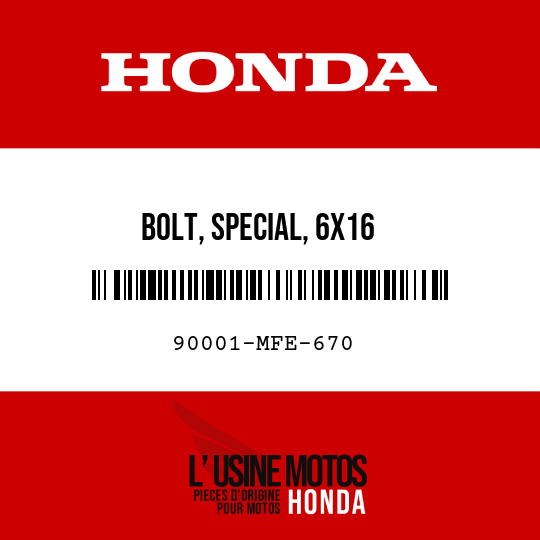 image de 90001-MFE-670 BOLT, SPECIAL, 6X16