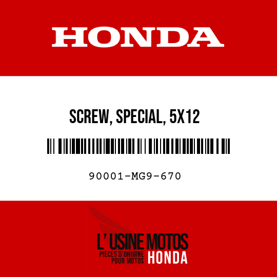 image de 90001-MG9-670 SCREW, SPECIAL, 5X12