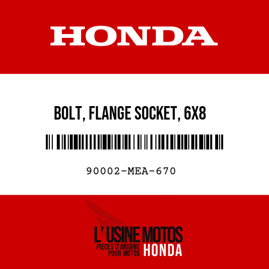 image de 90002-MEA-670 BOLT, FLANGE SOCKET, 6X8