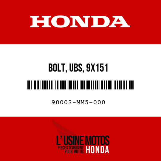 image de 90003-MM5-000 BOLT, UBS, 9X151