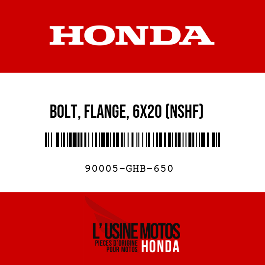 image de 90005-GHB-650 BOLT, FLANGE, 6X20 (NSHF)