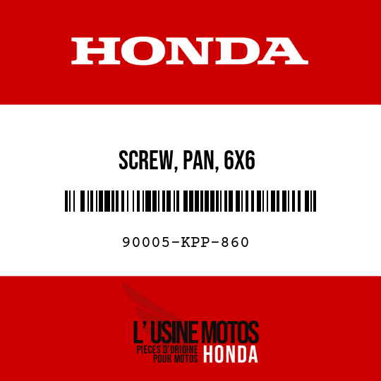 image de 90005-KPP-860 SCREW, PAN, 6X6