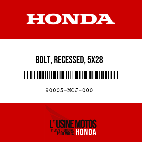 image de 90005-MCJ-000 BOLT, RECESSED, 5X28