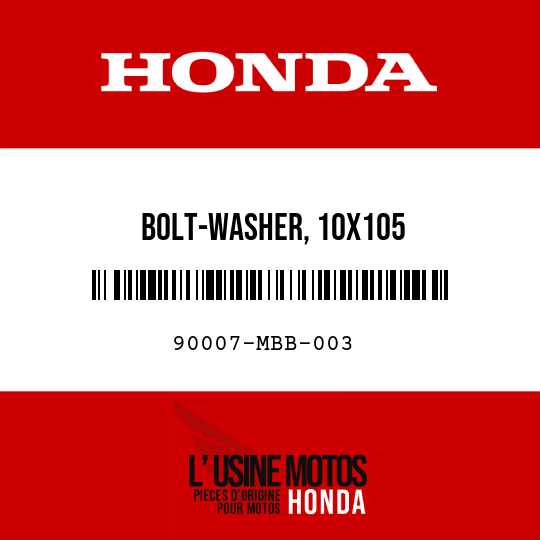 image de 90007-MBB-003 BOLT-WASHER, 10X105