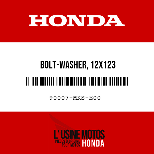 image de 90007-MKS-E00 BOLT-WASHER, 12X123
