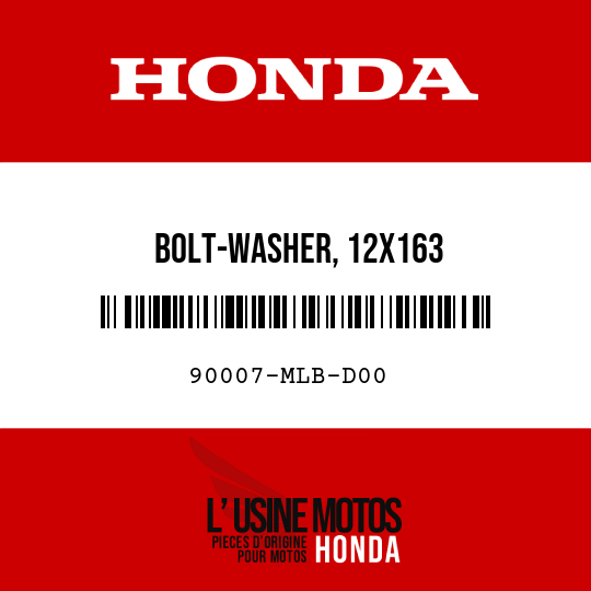 image de 90007-MLB-D00 BOLT-WASHER, 12X163