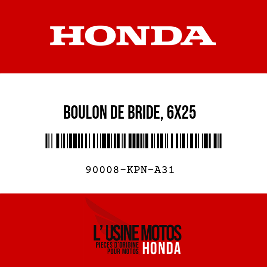 image de 90008-KPN-A31 BOULON DE BRIDE, 6X25