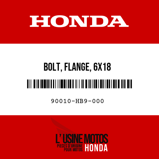 image de 90010-HB9-000 BOLT, FLANGE, 6X18