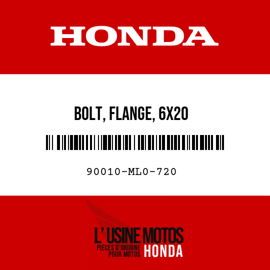 image de 90010-ML0-720 BOLT, FLANGE, 6X20