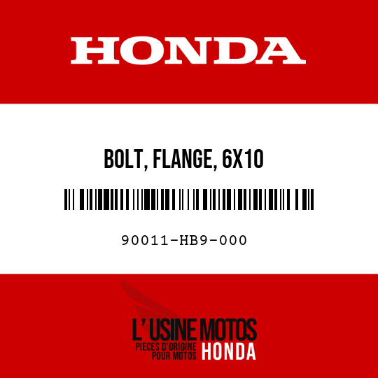 image de 90011-HB9-000 BOLT, FLANGE, 6X10