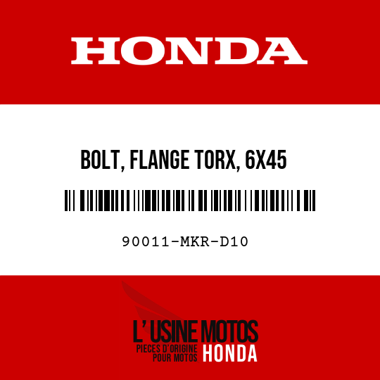 image de 90011-MKR-D10 BOLT, FLANGE TORX, 6X45