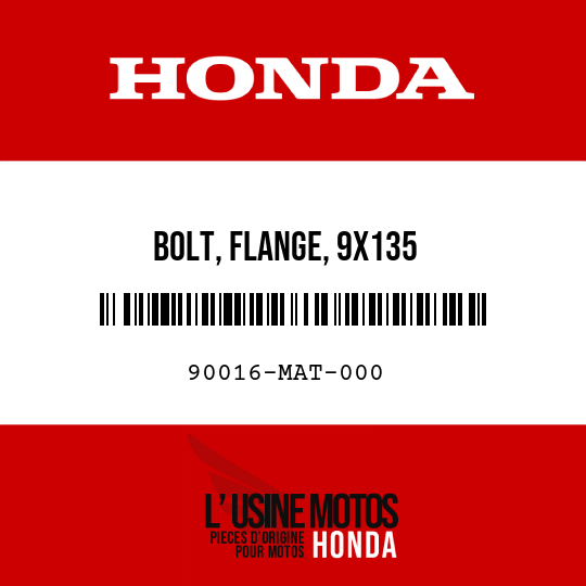 image de 90016-MAT-000 BOLT, FLANGE, 9X135