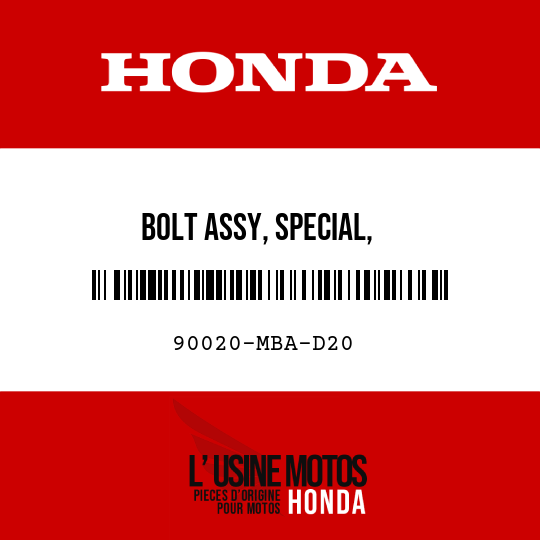 image de 90020-MBA-D20 BOLT ASSY, SPECIAL,