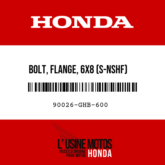 image de 90026-GHB-600 BOLT, FLANGE, 6X8 (S-NSHF)