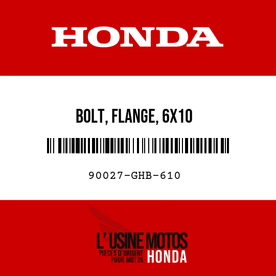 image de 90027-GHB-610 BOLT, FLANGE, 6X10