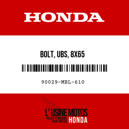 image de 90029-MBL-610 BOLT, UBS, 8X65