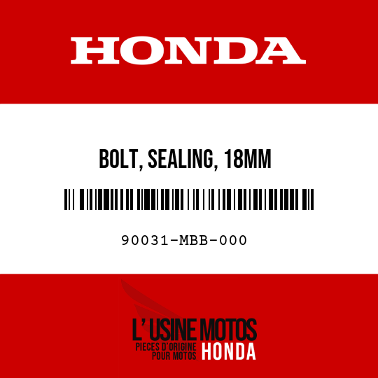 image de 90031-MBB-000 BOLT, SEALING, 18MM