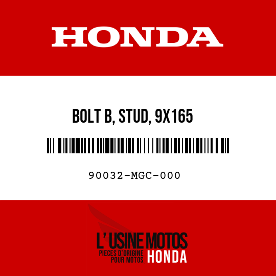 image de 90032-MGC-000 BOLT B, STUD, 9X165