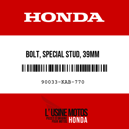 image de 90033-KAB-770 BOLT, SPECIAL STUD, 39MM