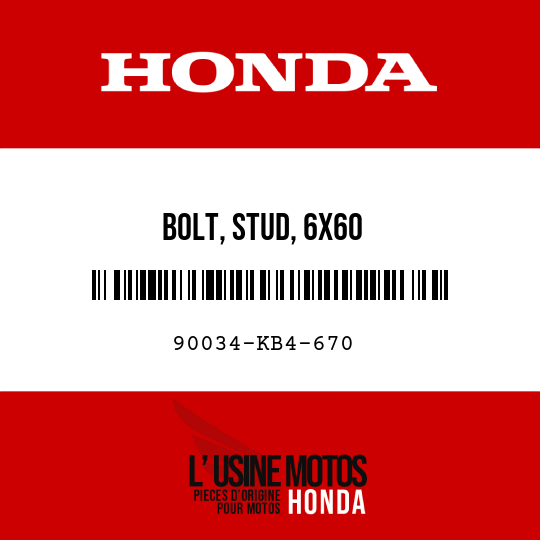 image de 90034-KB4-670 BOLT, STUD, 6X60