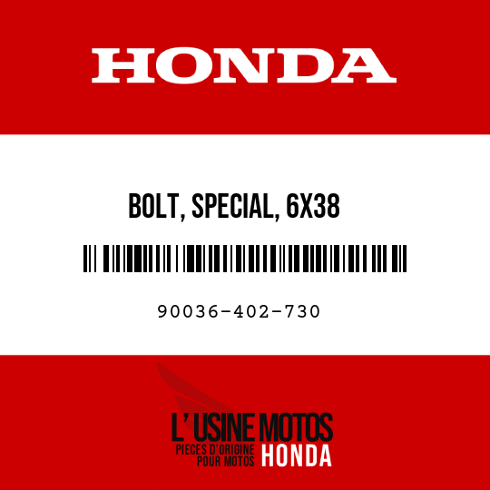 image de 90036-402-730 BOLT, SPECIAL, 6X38