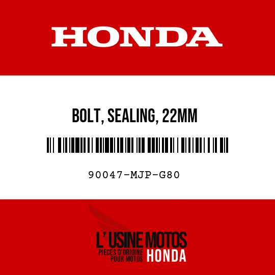 image de 90047-MJP-G80 BOLT, SEALING, 22MM