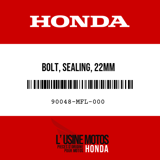 image de 90048-MFL-000 BOLT, SEALING, 22MM
