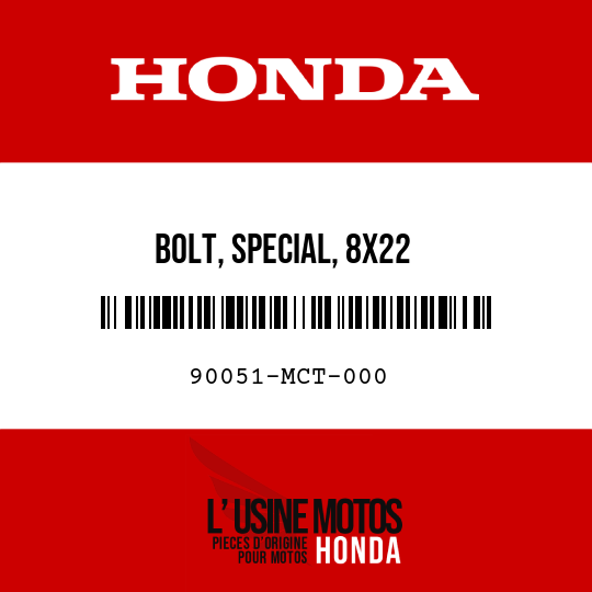 image de 90051-MCT-000 BOLT, SPECIAL, 8X22
