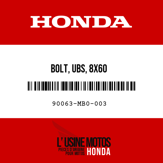 image de 90063-MB0-003 BOLT, UBS, 8X60