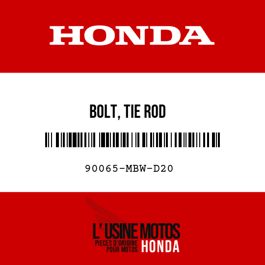 image de 90065-MBW-D20 BOLT, TIE ROD