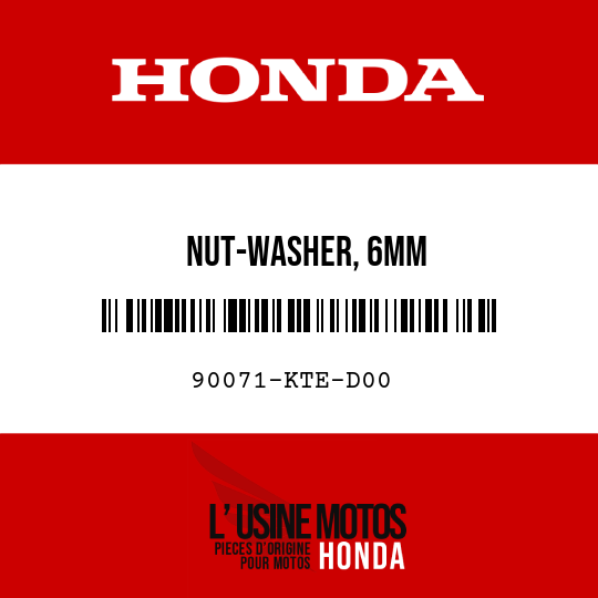 image de 90071-KTE-D00 NUT-WASHER, 6MM