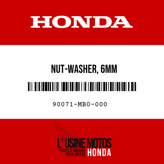 image de 90071-MB0-000 NUT-WASHER, 6MM