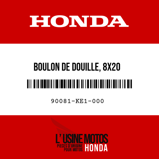 image de 90081-KE1-000 BOULON DE DOUILLE, 8X20