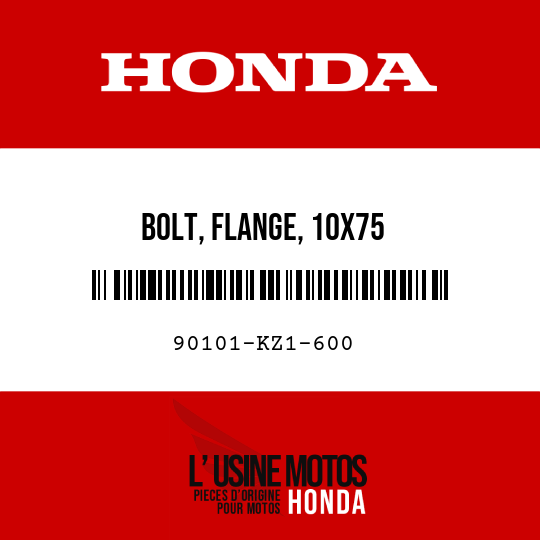 image de 90101-KZ1-600 BOLT, FLANGE, 10X75