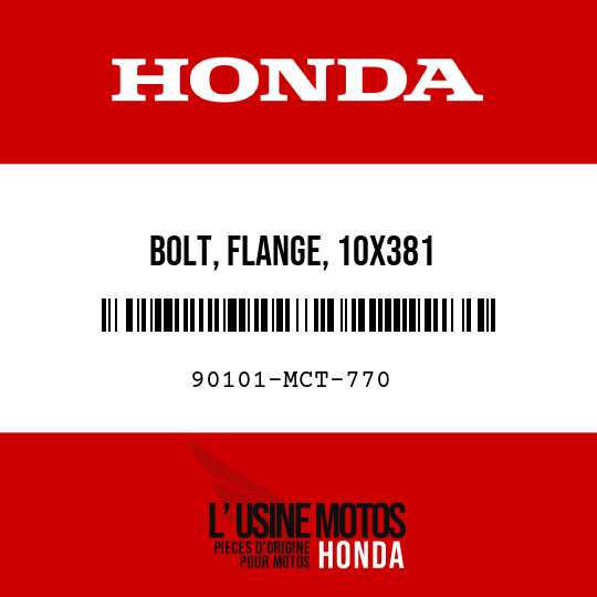 image de 90101-MCT-770 BOLT, FLANGE, 10X381