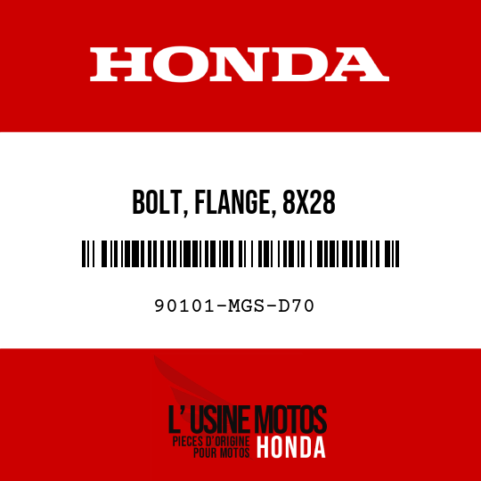 image de 90101-MGS-D70 BOLT, FLANGE, 8X28