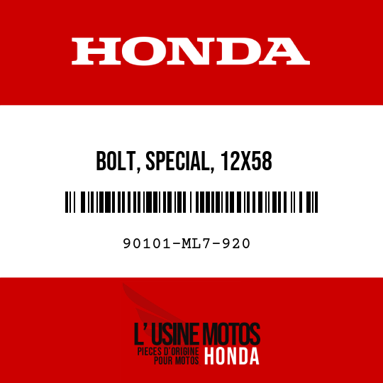 image de 90101-ML7-920 BOLT, SPECIAL, 12X58