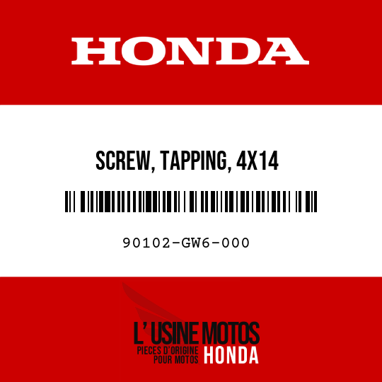 image de 90102-GW6-000 SCREW, TAPPING, 4X14