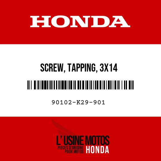 image de 90102-K29-901 SCREW, TAPPING, 3X14