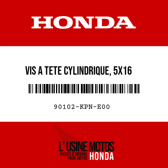 image de 90102-KPN-E00 VIS A TETE CYLINDRIQUE, 5X16