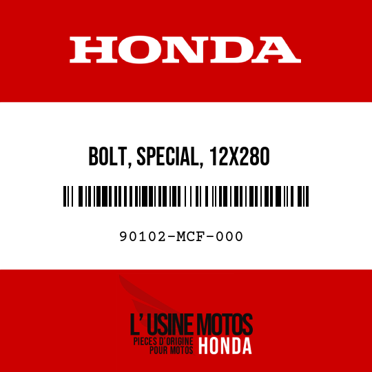 image de 90102-MCF-000 BOLT, SPECIAL, 12X280