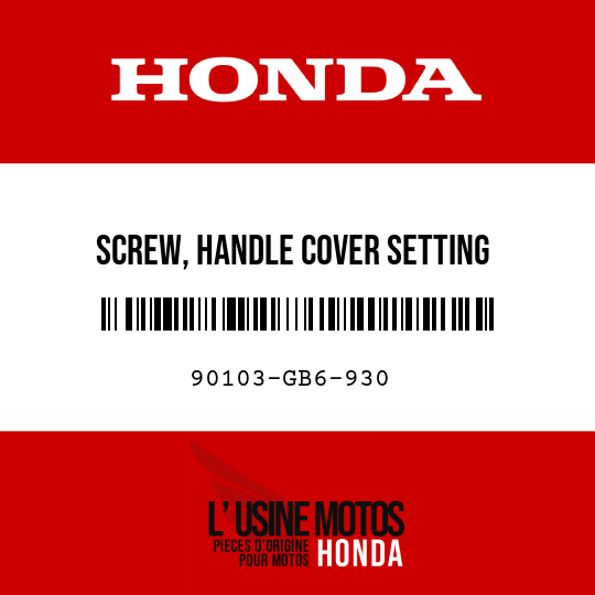 image de 90103-GB6-930 SCREW, HANDLE COVER SETTING