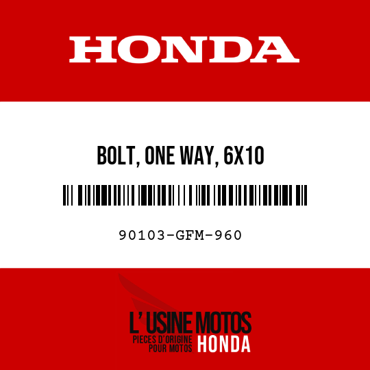 image de 90103-GFM-960 BOLT, ONE WAY, 6X10